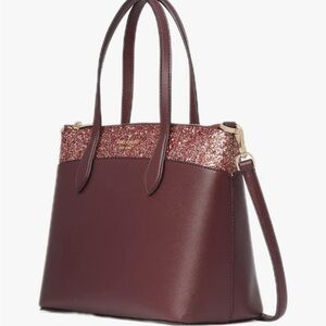 NWOT KATE SPADE FLASH GLITET SATCHEL BAG IN CHEST-WOOD